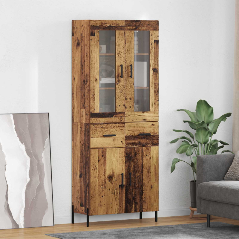 Highboard Montowane na ścianie Stare drewno 69,5 x 34 x 180 cm