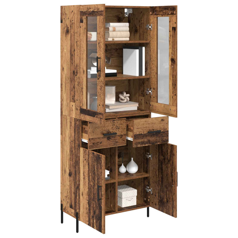 Highboard Montowane na ścianie Stare drewno 69,5 x 34 x 180 cm