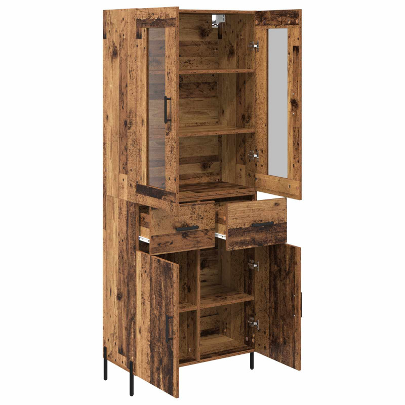 Highboard Montowane na ścianie Stare drewno 69,5 x 34 x 180 cm