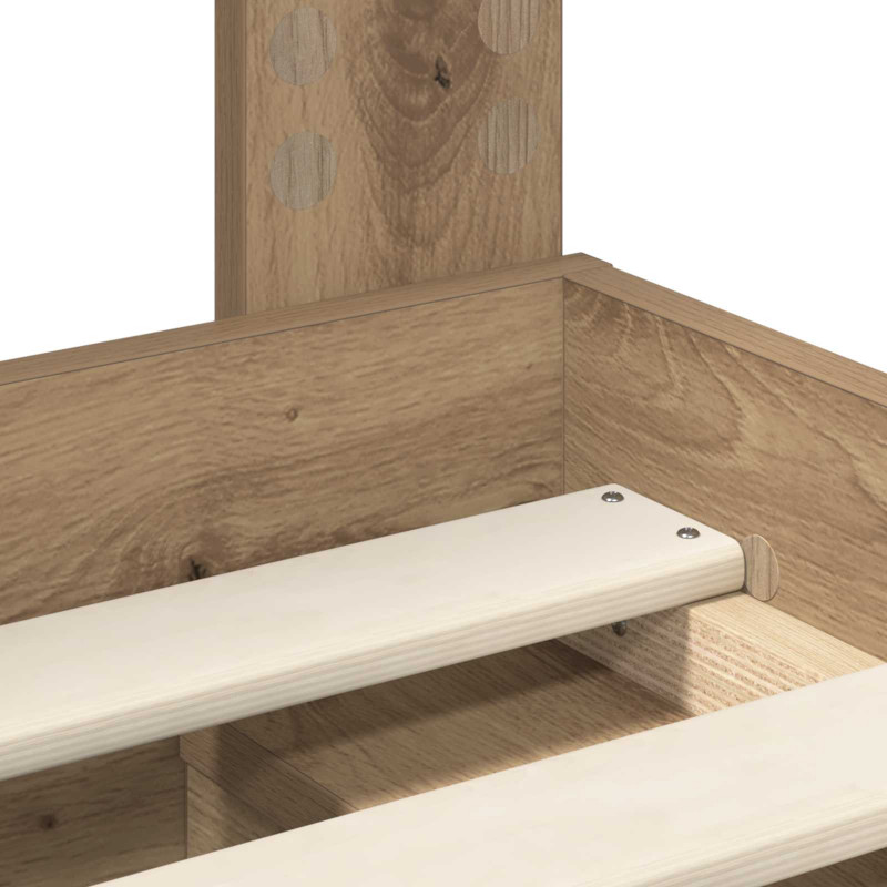 Ramka łóżka Dąb rzemieślniczy 75 x 190 cm Lite drewno sosnowe