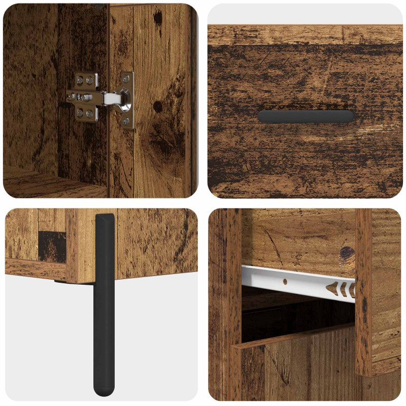 Highboard Montowane na ścianie Stare drewno 69,5 x 34 x 180 cm