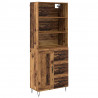 Highboard z szufladą 2 pcs Stare drewno Materiał drewnopochodny