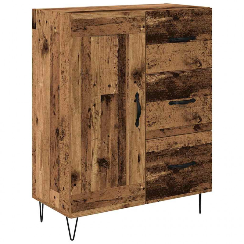 Highboard z szufladą 2 pcs Stare drewno Materiał drewnopochodny