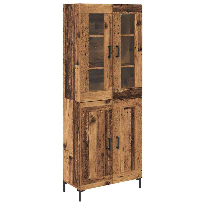 Highboard 2 pcs Stare drewno Materiał drewnopochodny