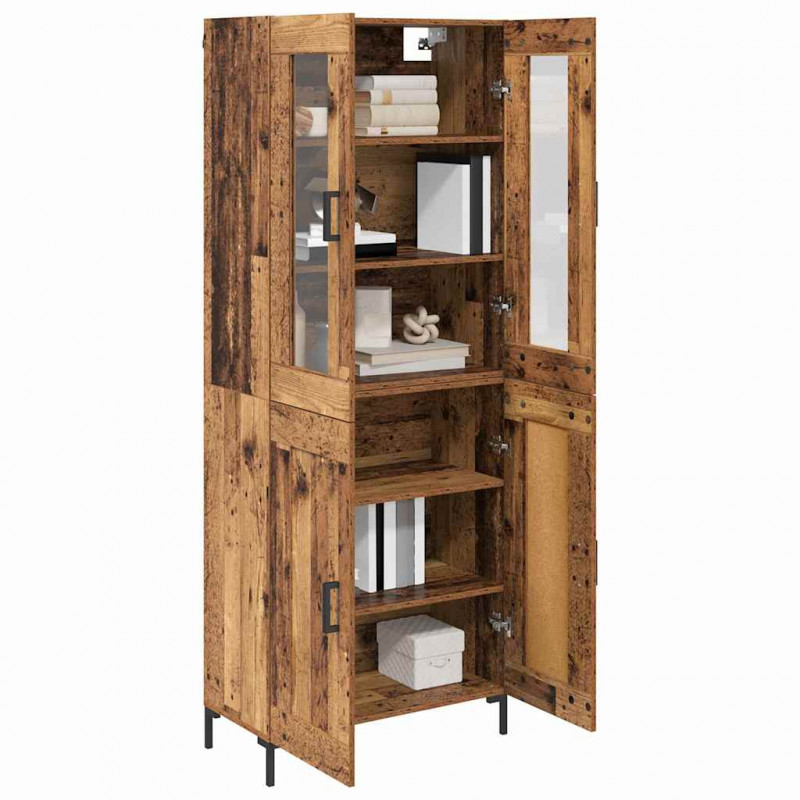 Highboard 2 pcs Stare drewno Materiał drewnopochodny
