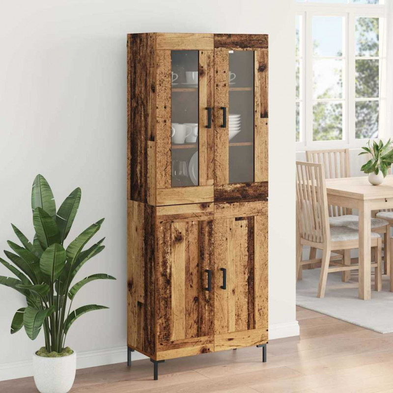 Highboard 2 pcs Stare drewno Materiał drewnopochodny