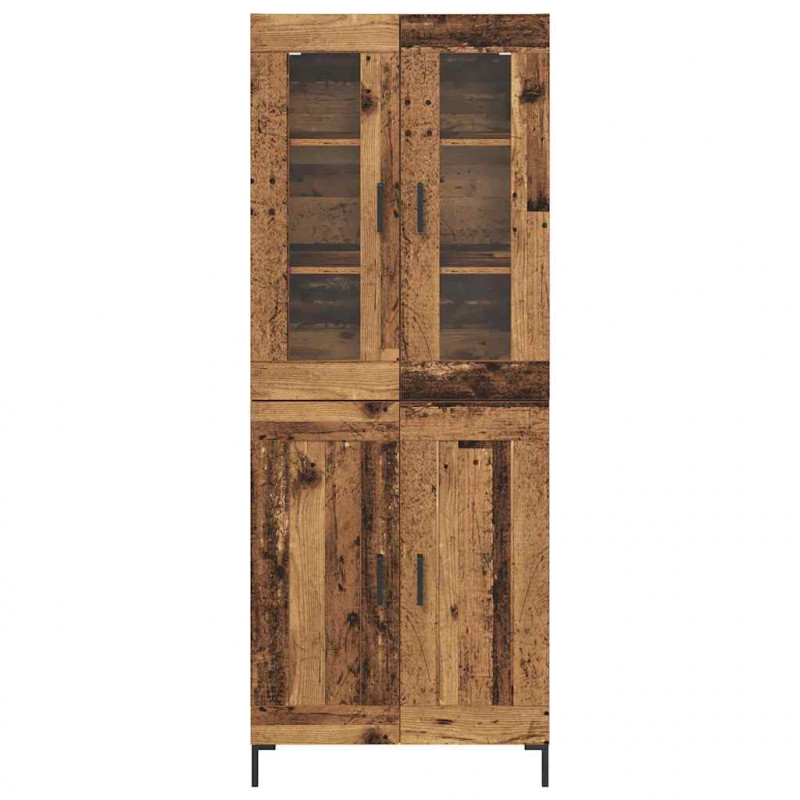 Highboard 2 pcs Stare drewno Materiał drewnopochodny