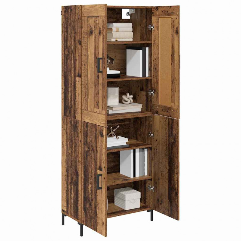 Highboard 2 pcs Stare drewno Materiał drewnopochodny