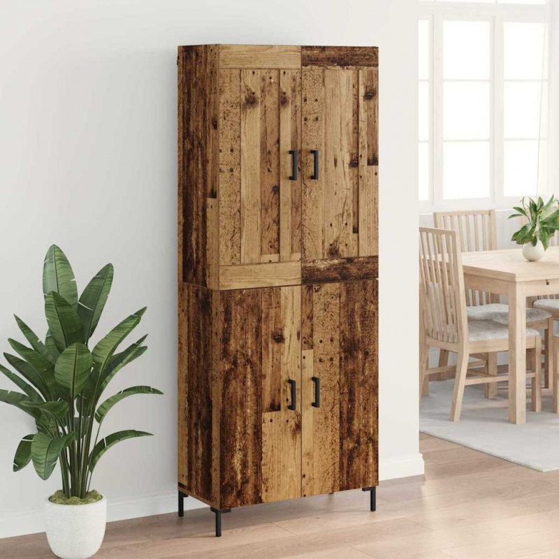 Highboard 2 pcs Stare drewno Materiał drewnopochodny