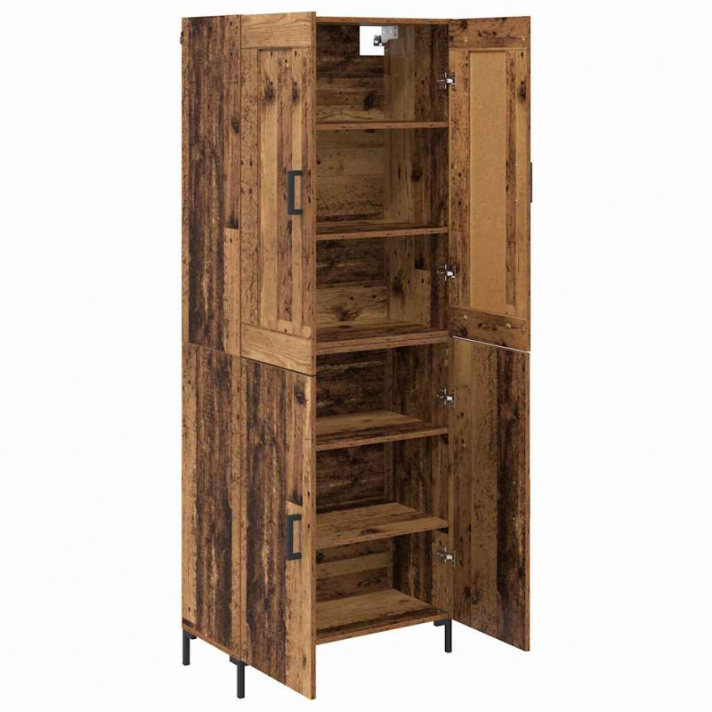Highboard 2 pcs Stare drewno Materiał drewnopochodny