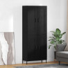 Highboard 2 pcs Czarny Dąb Materiał drewnopochodny