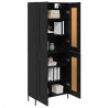 Highboard 2 pcs Czarny Dąb Materiał drewnopochodny
