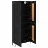 Highboard 2 pcs Czarny Dąb Materiał drewnopochodny