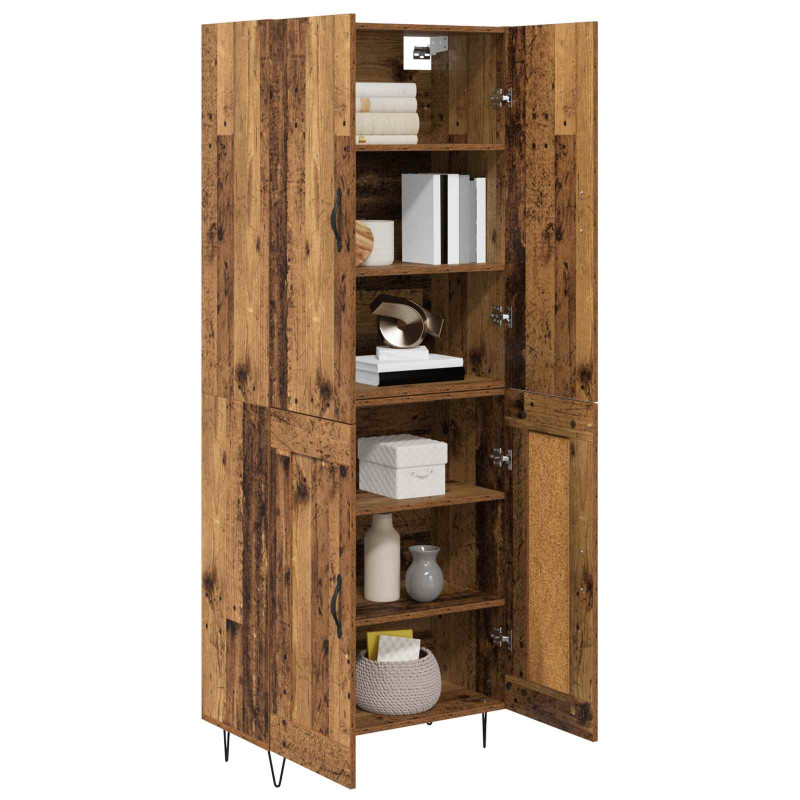 Highboard 2 pcs Stare drewno Materiał drewnopochodny