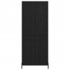 Highboard 2 pcs Czarny Dąb Materiał drewnopochodny