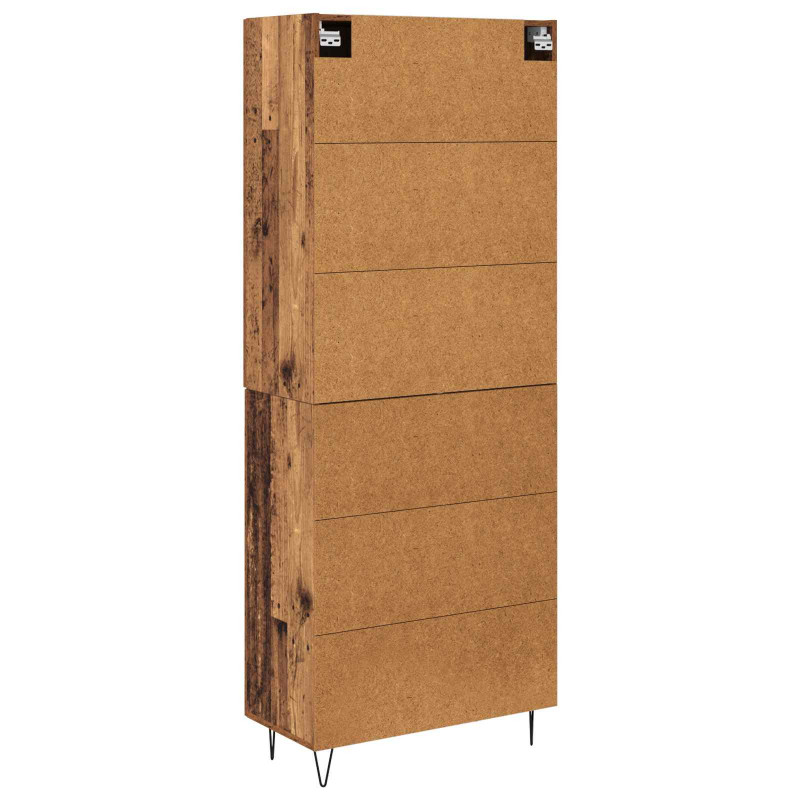 Highboard 2 pcs Stare drewno Materiał drewnopochodny