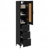 Highboard Czarny Dąb 34,5 x 34 x 180 cm Materiał drewnopochodny