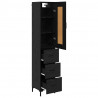 Highboard Czarny Dąb 34,5 x 34 x 180 cm Materiał drewnopochodny