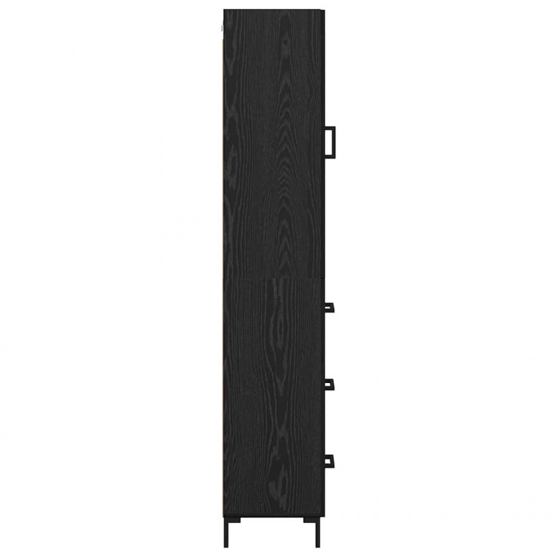 Highboard Czarny Dąb 34,5 x 34 x 180 cm Materiał drewnopochodny