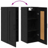 Highboard Czarny Dąb 34,5 x 34 x 180 cm Materiał drewnopochodny