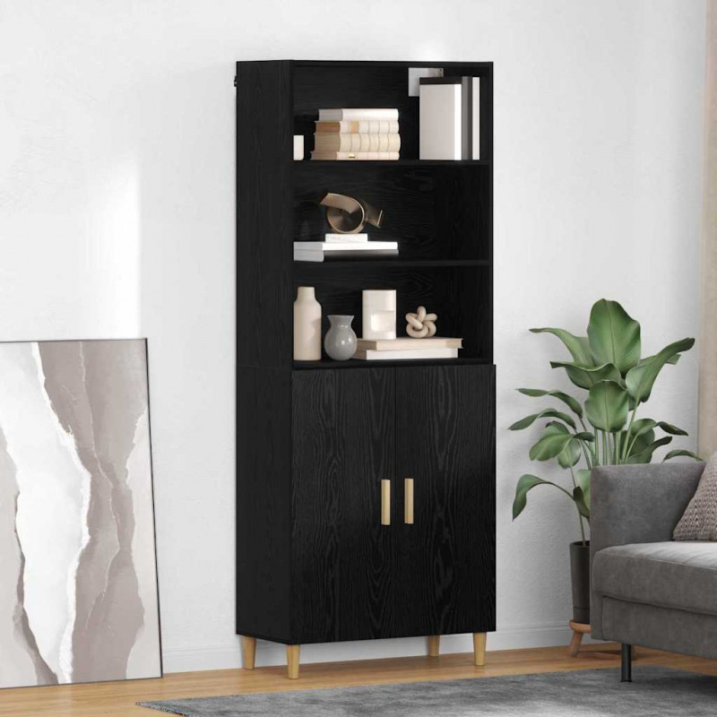 Highboard Czarny Dąb 69,5 x 32,5 x 180 cm