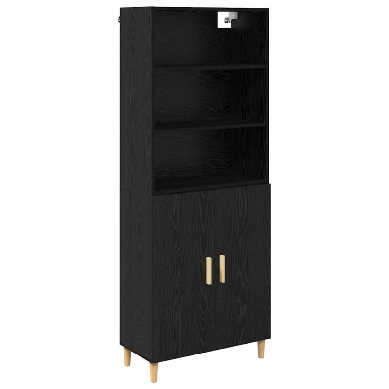 Highboard Czarny Dąb 69,5 x 32,5 x 180 cm