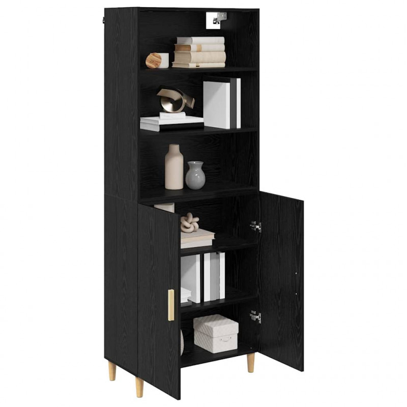 Highboard Czarny Dąb 69,5 x 32,5 x 180 cm