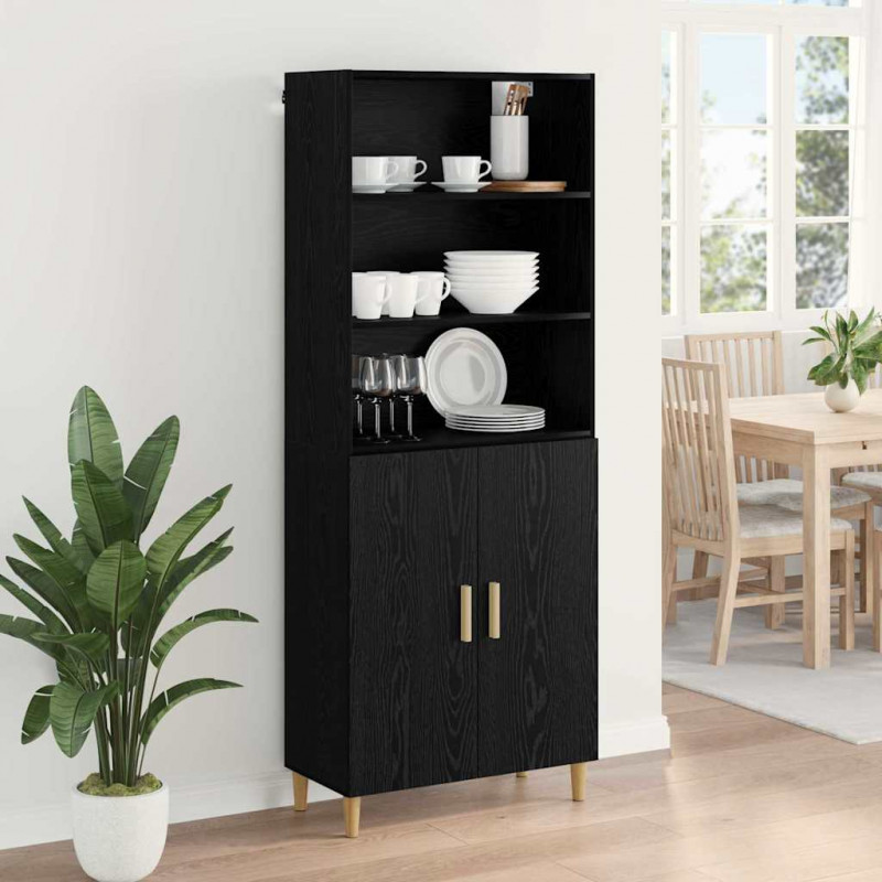 Highboard Czarny Dąb 69,5 x 32,5 x 180 cm