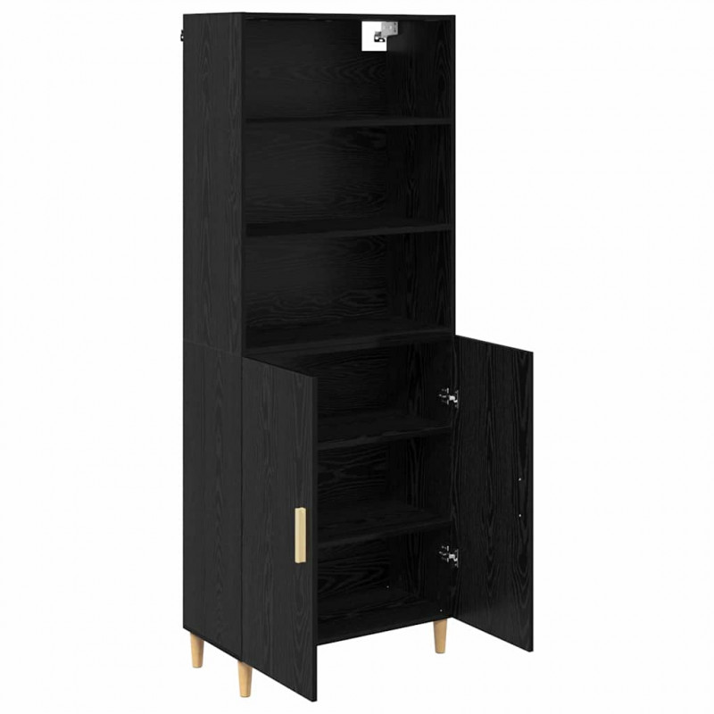 Highboard Czarny Dąb 69,5 x 32,5 x 180 cm