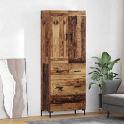 Highboard z szufladą 2 pcs Stare drewno Materiał drewnopochodny