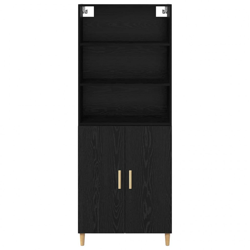 Highboard Czarny Dąb 69,5 x 32,5 x 180 cm
