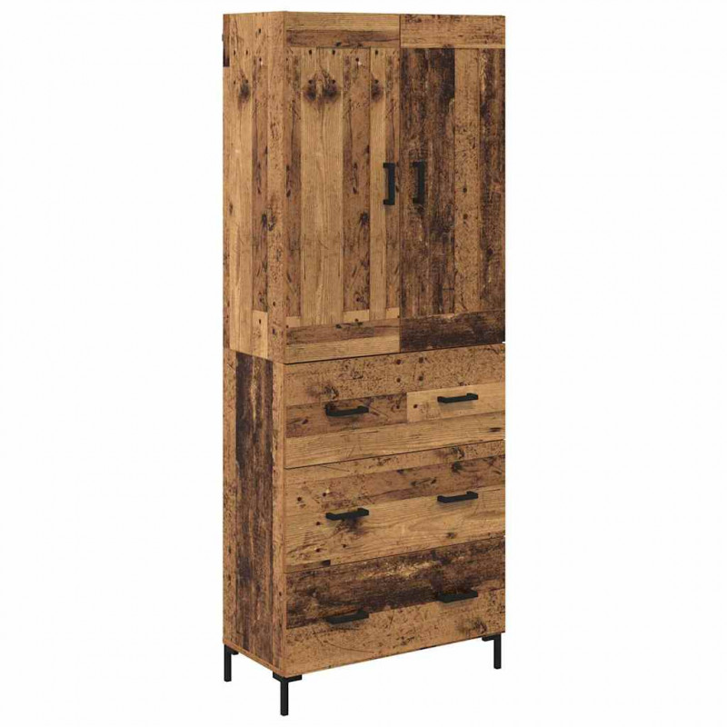 Highboard z szufladą 2 pcs Stare drewno Materiał drewnopochodny