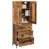 Highboard z szufladą 2 pcs Stare drewno Materiał drewnopochodny