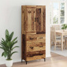Highboard z szufladą 2 pcs Stare drewno Materiał drewnopochodny