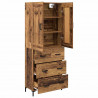 Highboard z szufladą 2 pcs Stare drewno Materiał drewnopochodny