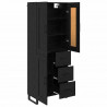 Highboard Czarny Dąb 69,5 x 34 x 180 cm Materiał drewnopochodny