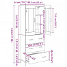 Highboard z szufladą 2 pcs Stare drewno Materiał drewnopochodny