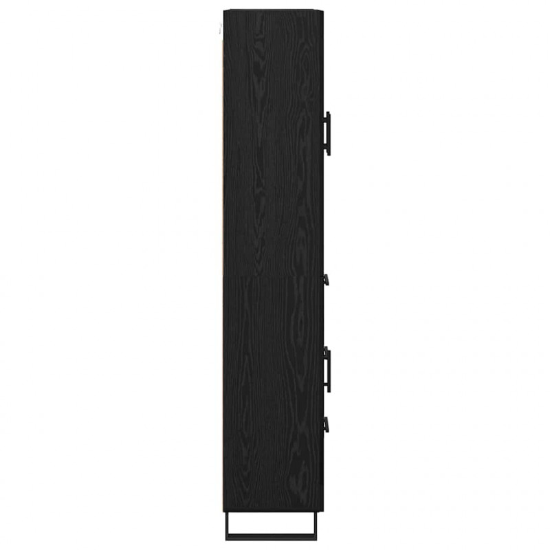 Highboard Czarny Dąb 69,5 x 34 x 180 cm Materiał drewnopochodny