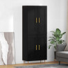 Highboard Czarny Dąb 69,5 x 34 x 180 cm Materiał drewnopochodny