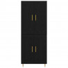 Highboard Czarny Dąb 69,5 x 34 x 180 cm Materiał drewnopochodny