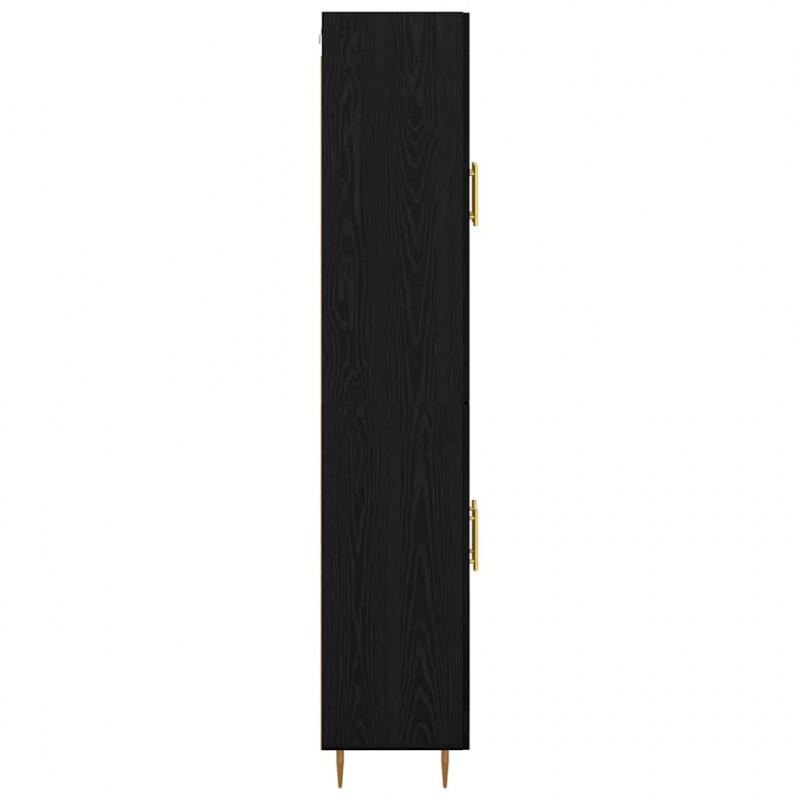 Highboard Czarny Dąb 69,5 x 34 x 180 cm Materiał drewnopochodny