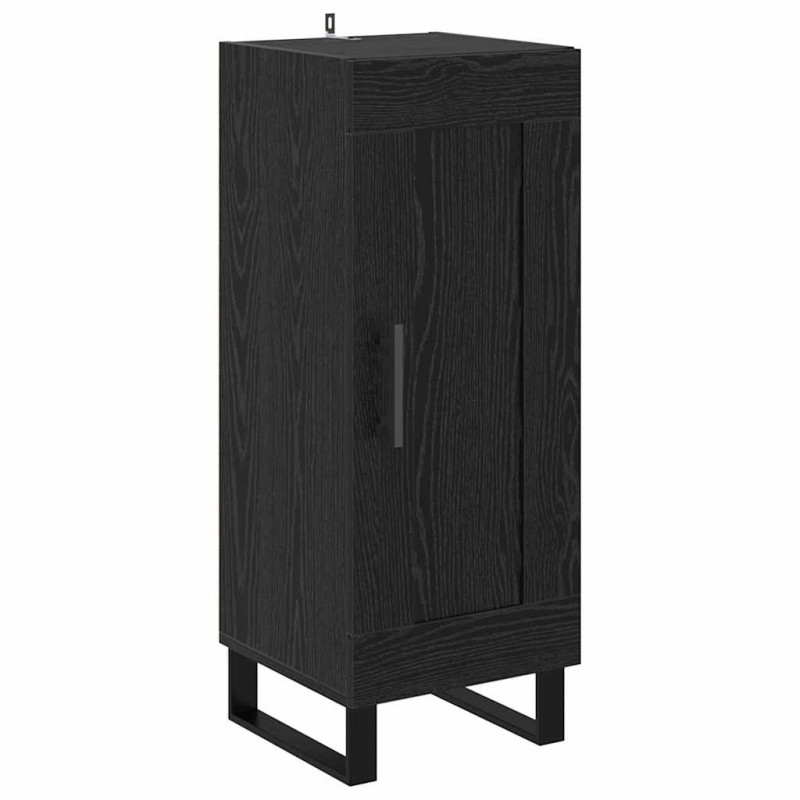 Highboard Czarny Dąb 34,5 x 34 x 180 cm Materiał drewnopochodny