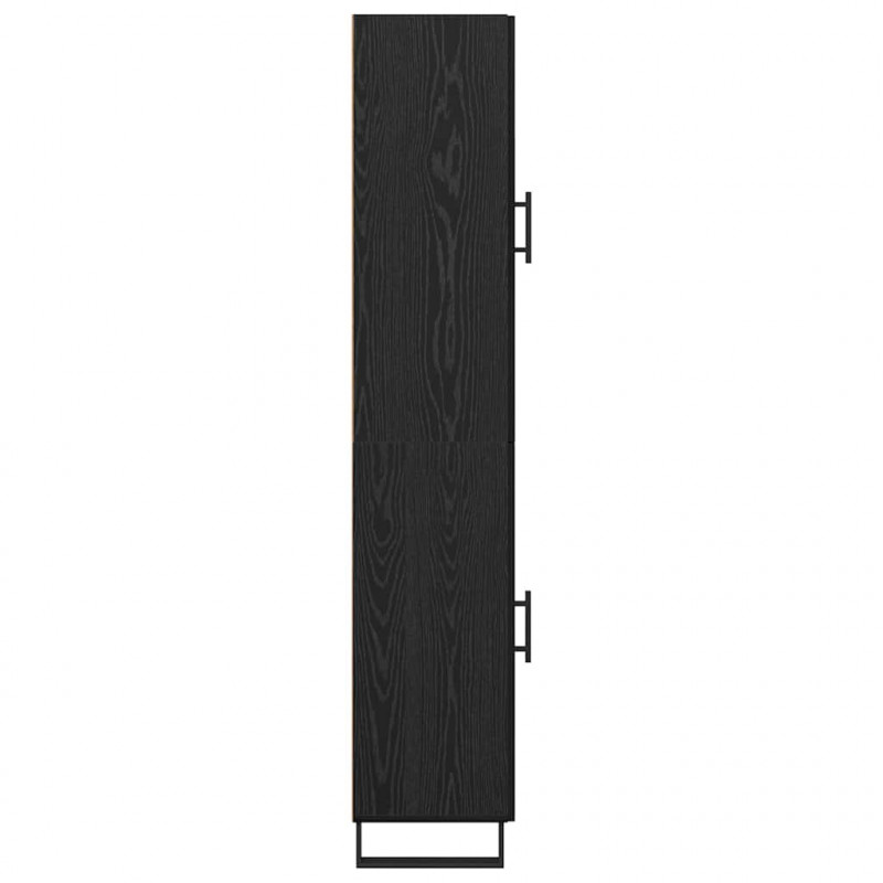 Highboard Czarny Dąb 34,5 x 34 x 180 cm Materiał drewnopochodny