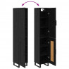 Highboard Czarny Dąb 34,5 x 34 x 180 cm Materiał drewnopochodny