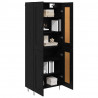 Highboard Czarny Dąb 69,5 x 34 x 180 cm Materiał drewnopochodny