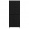 Highboard Czarny Dąb 69,5 x 34 x 180 cm Materiał drewnopochodny