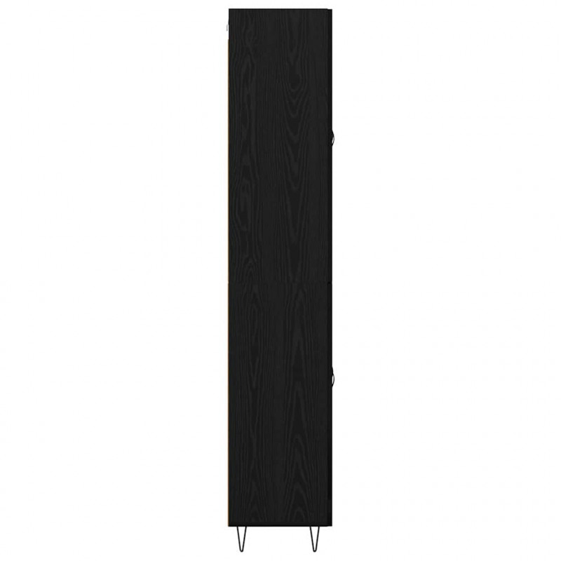 Highboard Czarny Dąb 69,5 x 34 x 180 cm Materiał drewnopochodny