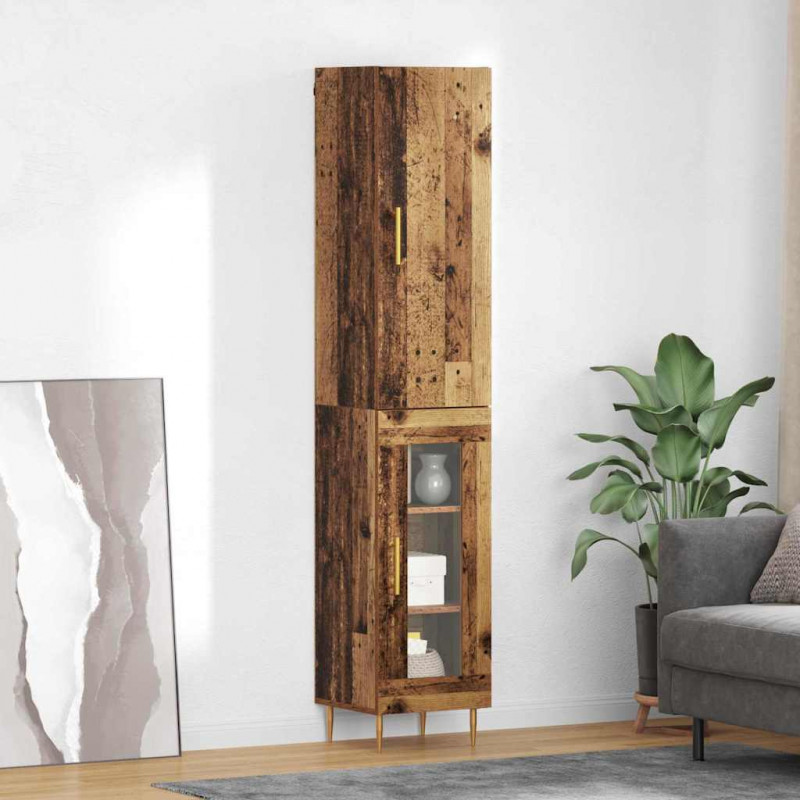 Highboard 2 pcs Stare drewno Materiał drewnopochodny