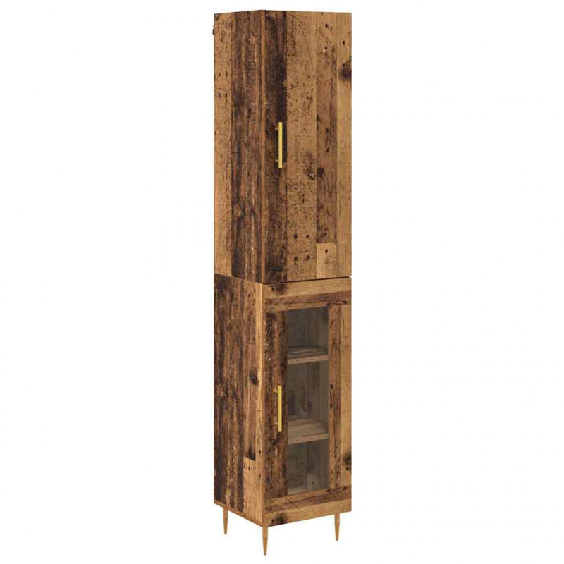 Highboard 2 pcs Stare drewno Materiał drewnopochodny