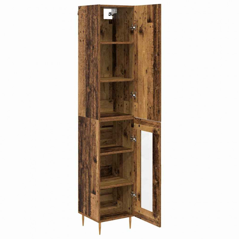 Highboard 2 pcs Stare drewno Materiał drewnopochodny